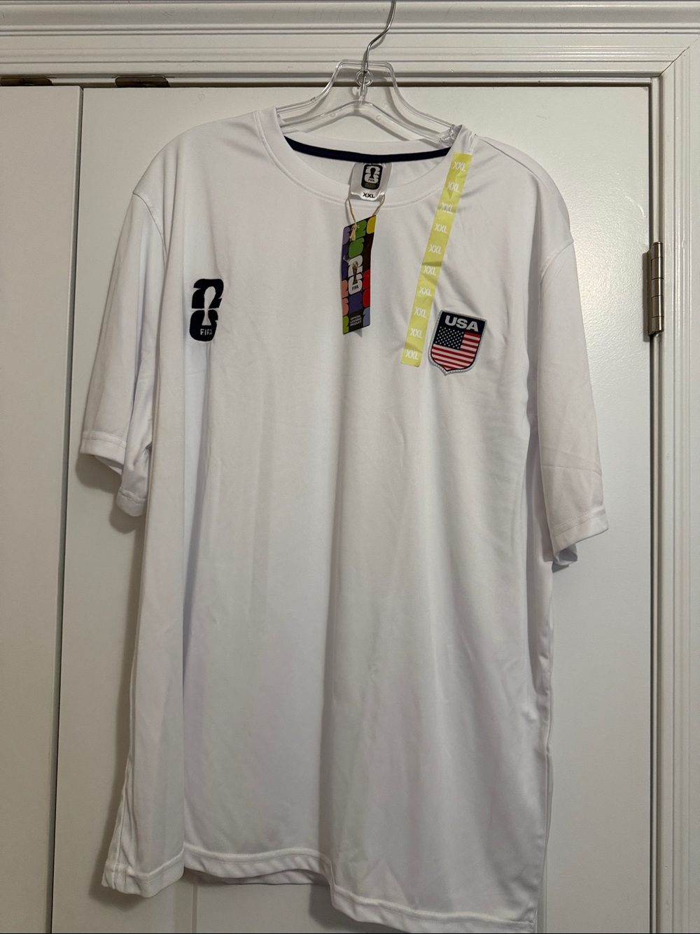 FIFA official license Men's USA Shield White Short Sleeve Performance Tee